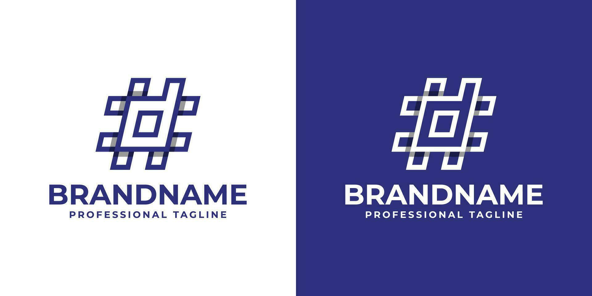 Letter D Hashtag Logo, suitable for any business with D initial. vector