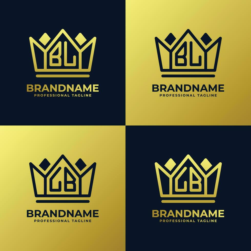 Letter BL and LB Home King Logo Set, suitable for business with BL or LB initials. vector