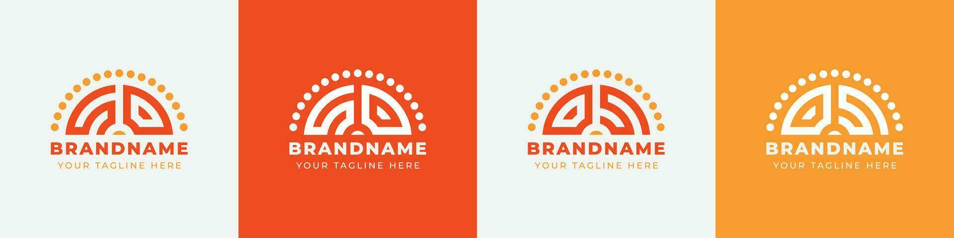 Letter OS and SO Sunrise  Logo Set, suitable for any business with OS or SO initials. vector