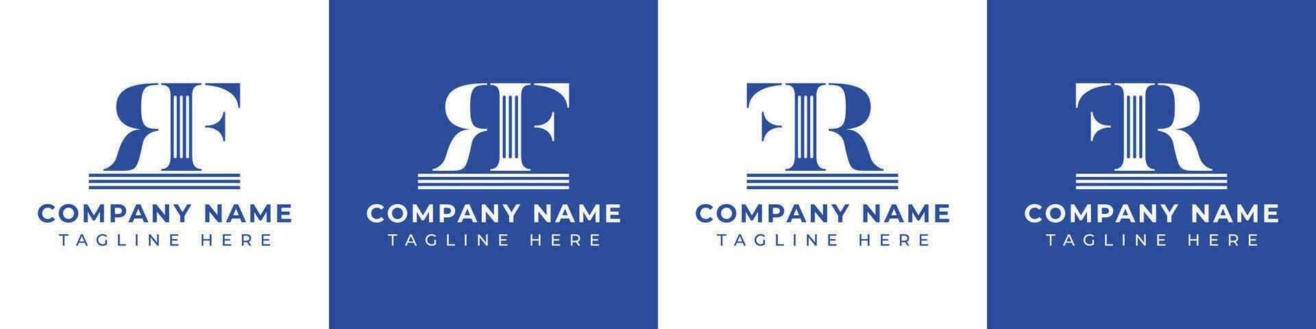 Letter FR and RF Pillar logo, suitable for business with RF or FR related to Pillar. vector