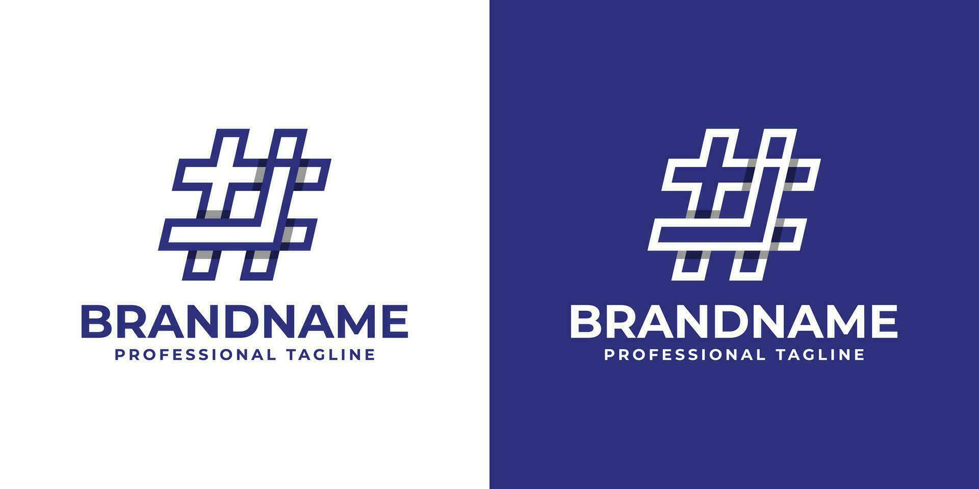 Letter J Hashtag Logo, suitable for any business with J initial. vector