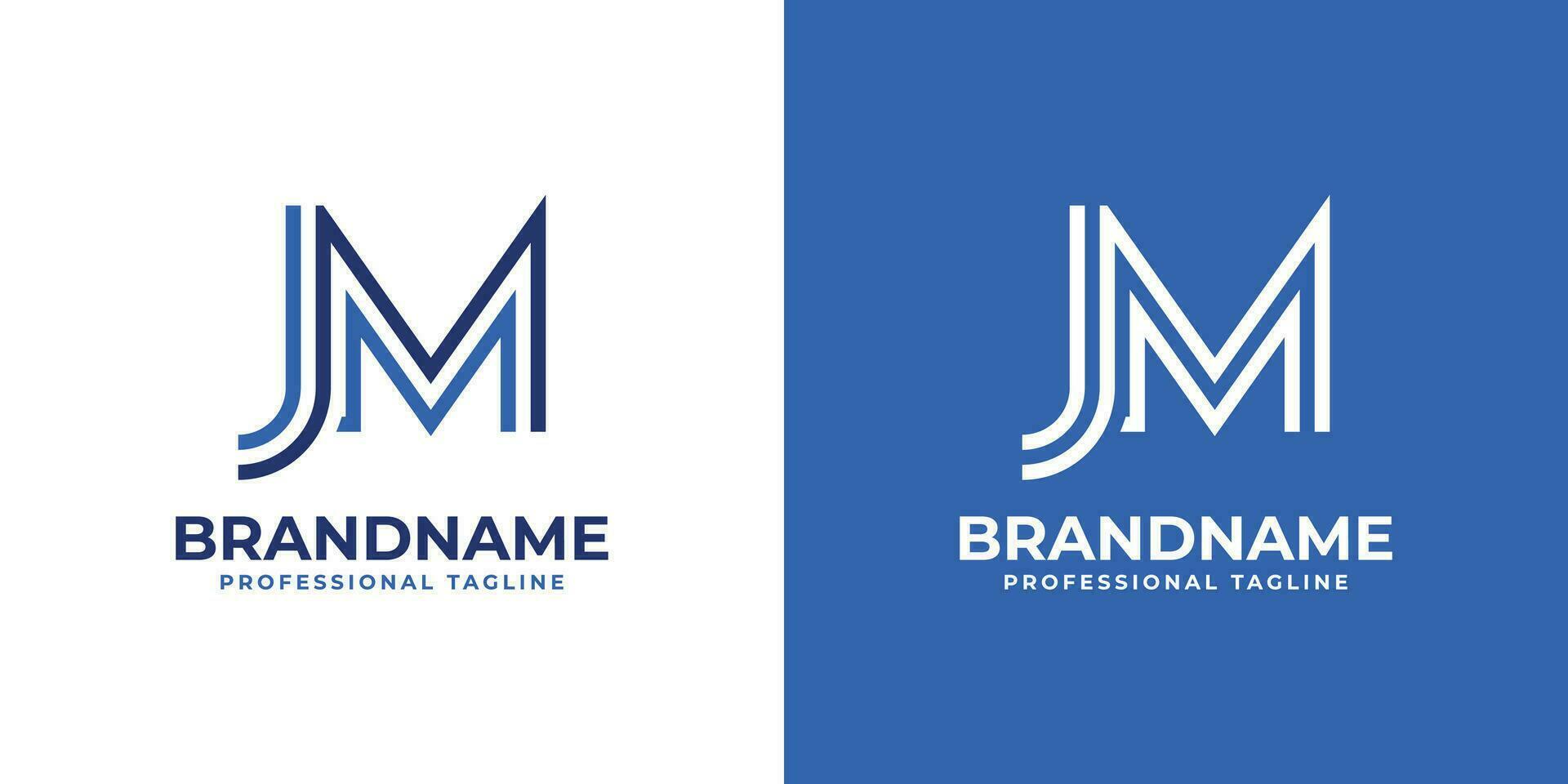 Letter JM Line Monogram Logo, suitable for business with JM or MJ initials. vector