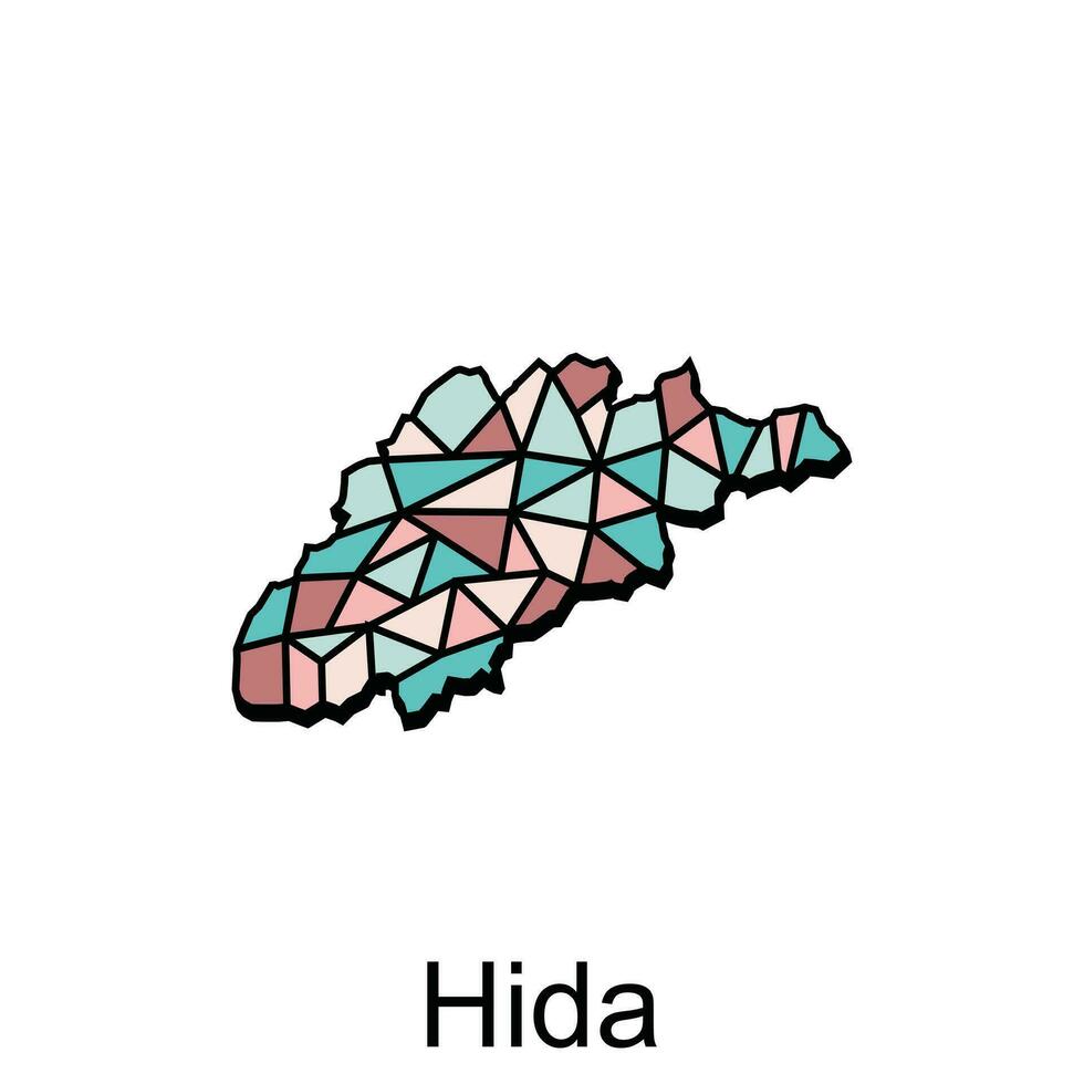 Map City of Hida design, High detailed vector map - Japan Vector Design Template, suitable for your company
