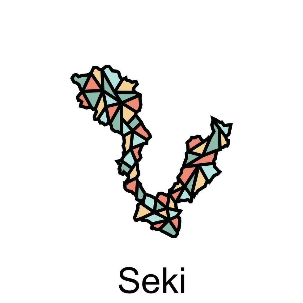 mapa ciudad de seki diseño, alto detallado vector mapa - Japón vector diseño plantilla, adecuado para tu empresa