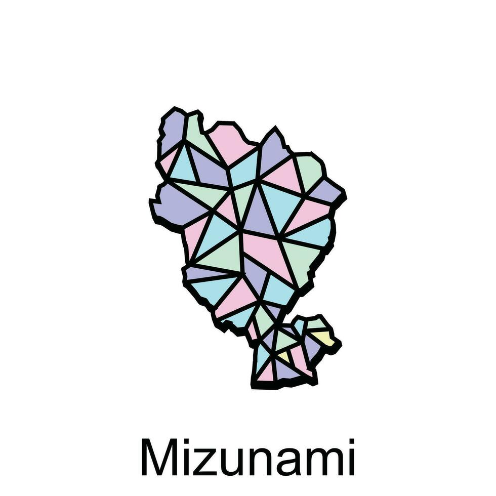 mapa ciudad de mizunami diseño, alto detallado vector mapa - Japón vector diseño plantilla, adecuado para tu empresa