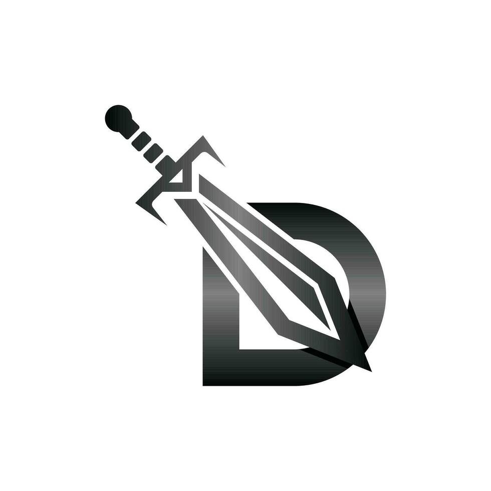Letter D Sword weapon logo vector illustration, abstract vector illustration, Daggers and Knifes, logotype element for template.