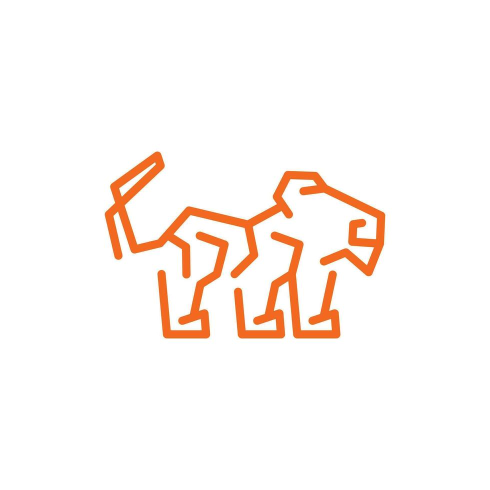 Tiger Line Minimalist simple logo, Vector illustration design template