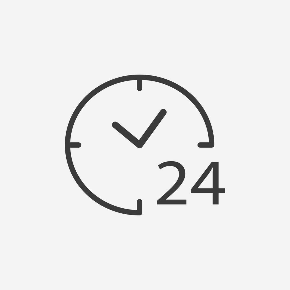 24 hours, time, clock, call, hour icon vector isolated symbol sign