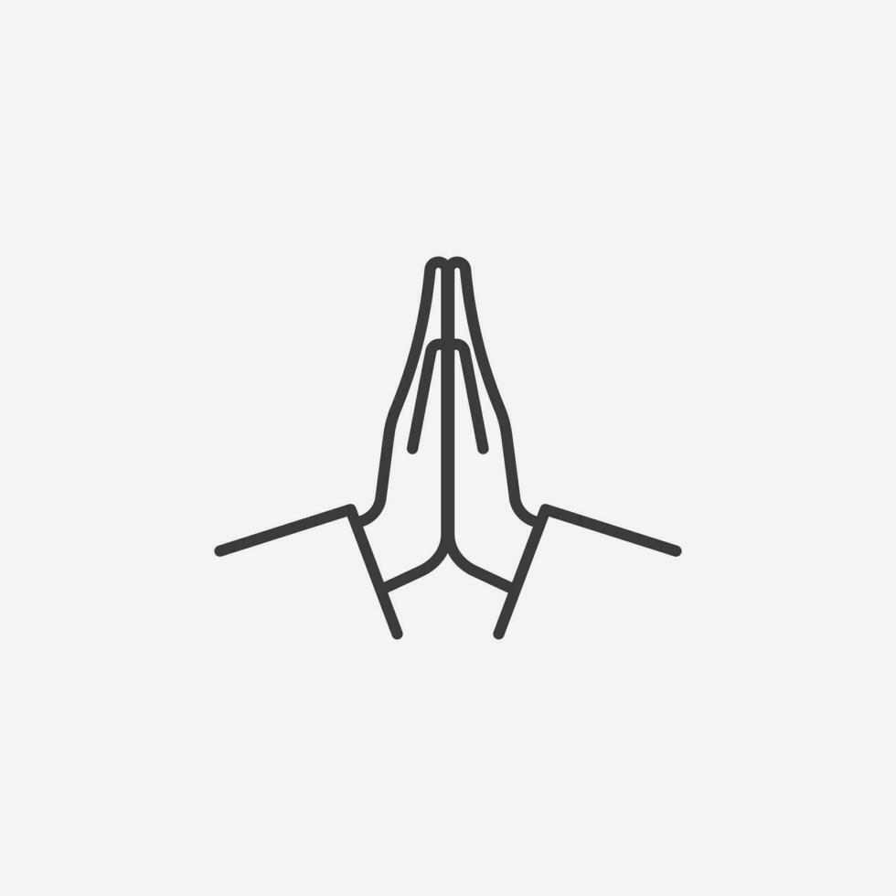 Hands folded in prayer icon vector