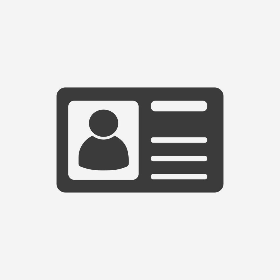 id, identification card icon vector symbol sign