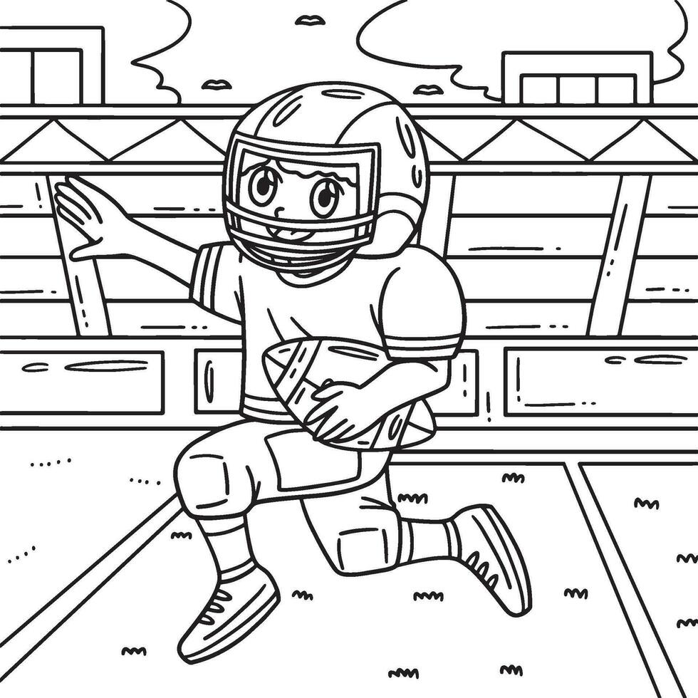 American Football Player with Goal Line Coloring vector