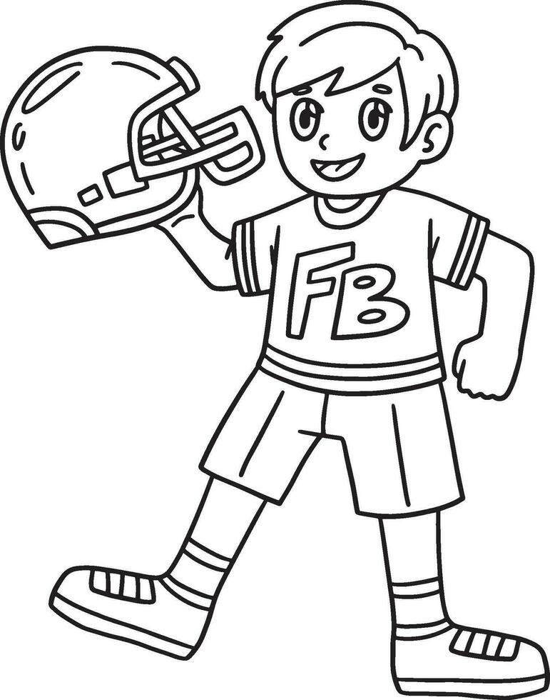 American Football Boy with Helmet Isolated vector