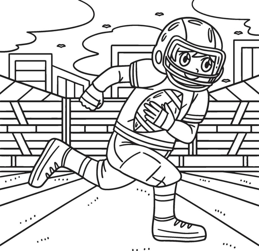 American Football Player Running a Ball Isolated vector