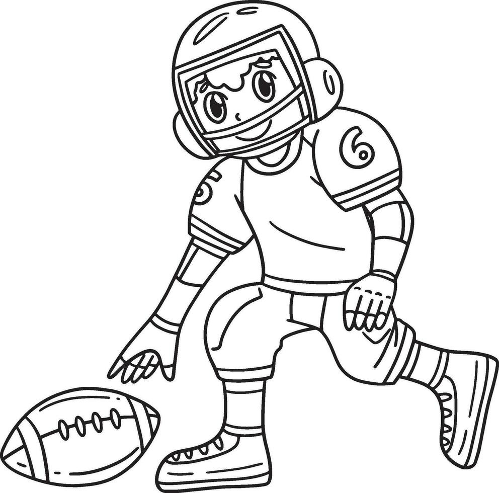 American Football Player Picking Up Ball Isolated vector