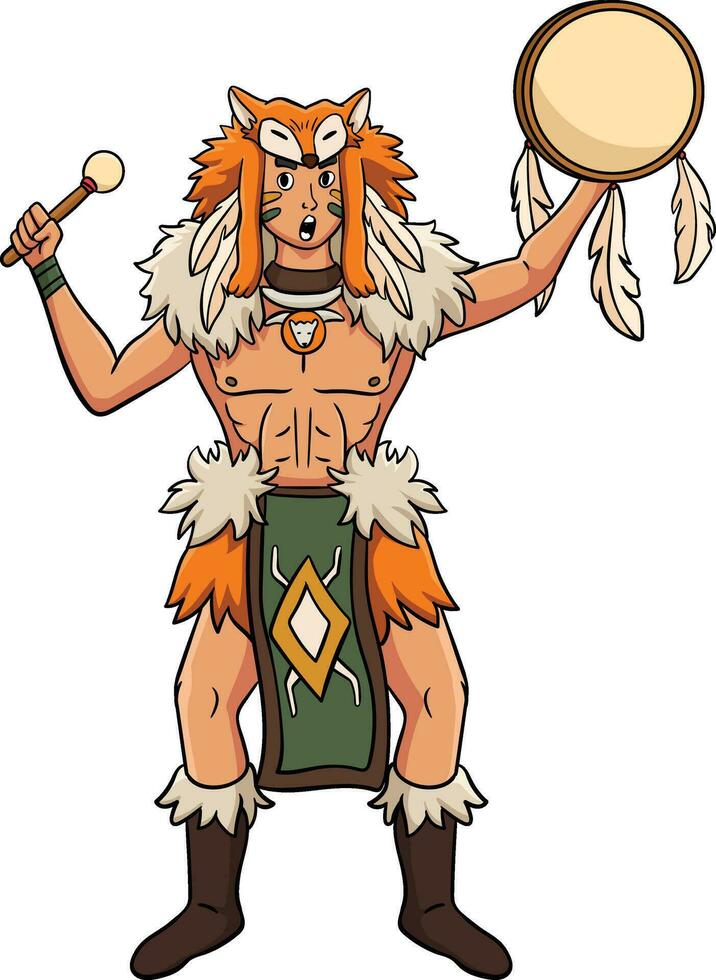 Native American Indian Boy Dreamcatcher Clipart vector