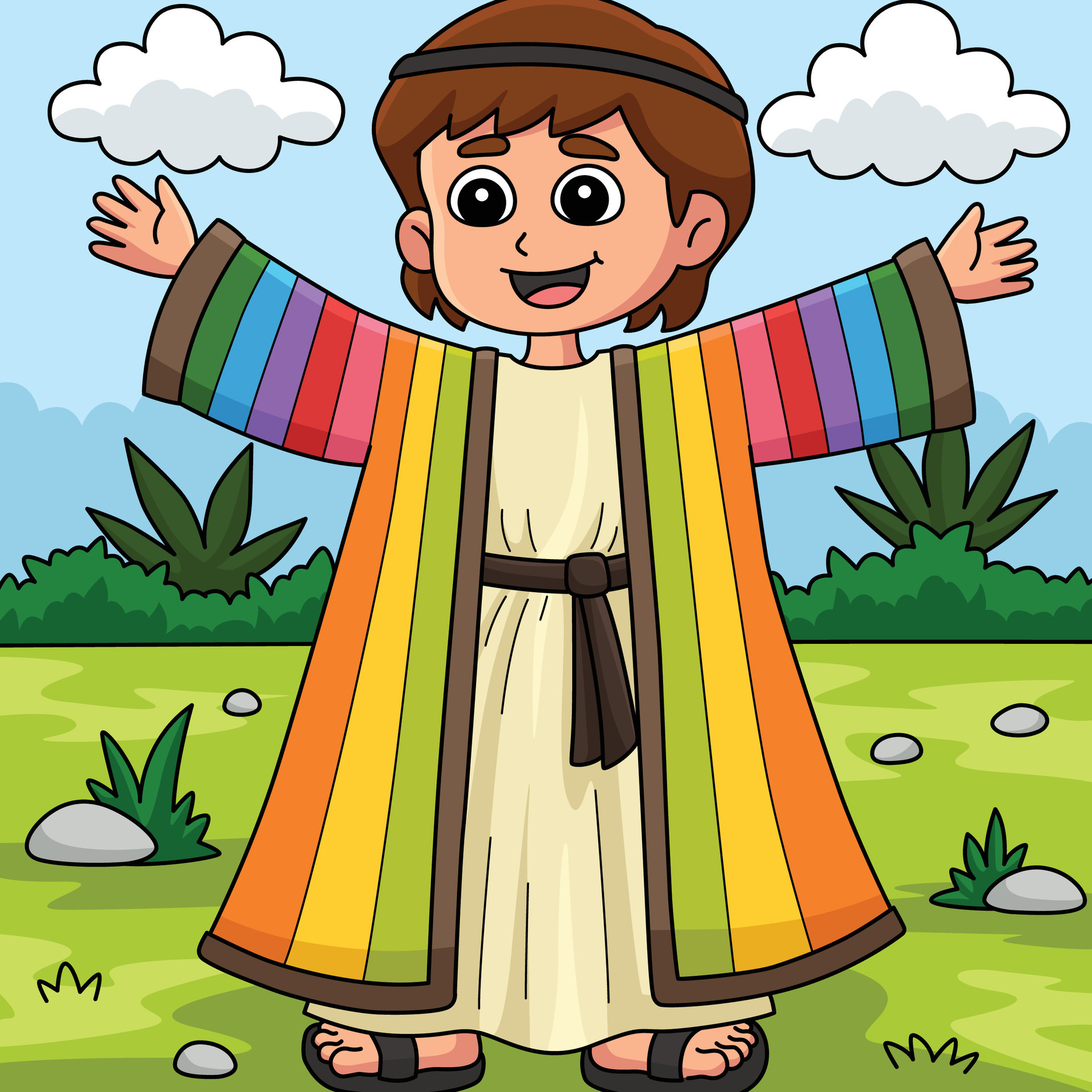 Christian Joseph Colored Cartoon Illustration 34812345 Vector Art at