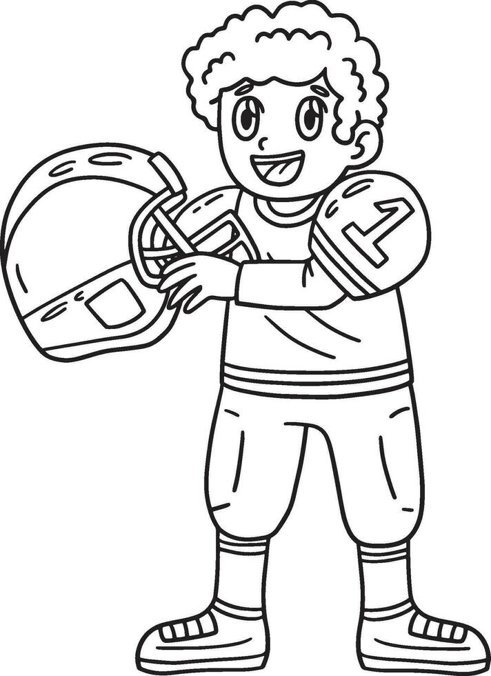 American Football Player with Helmet Isolated vector