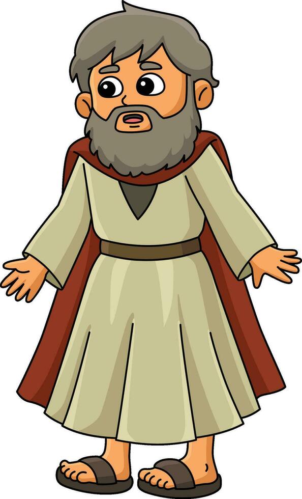 Moses Cartoon Colored Clipart Illustration vector