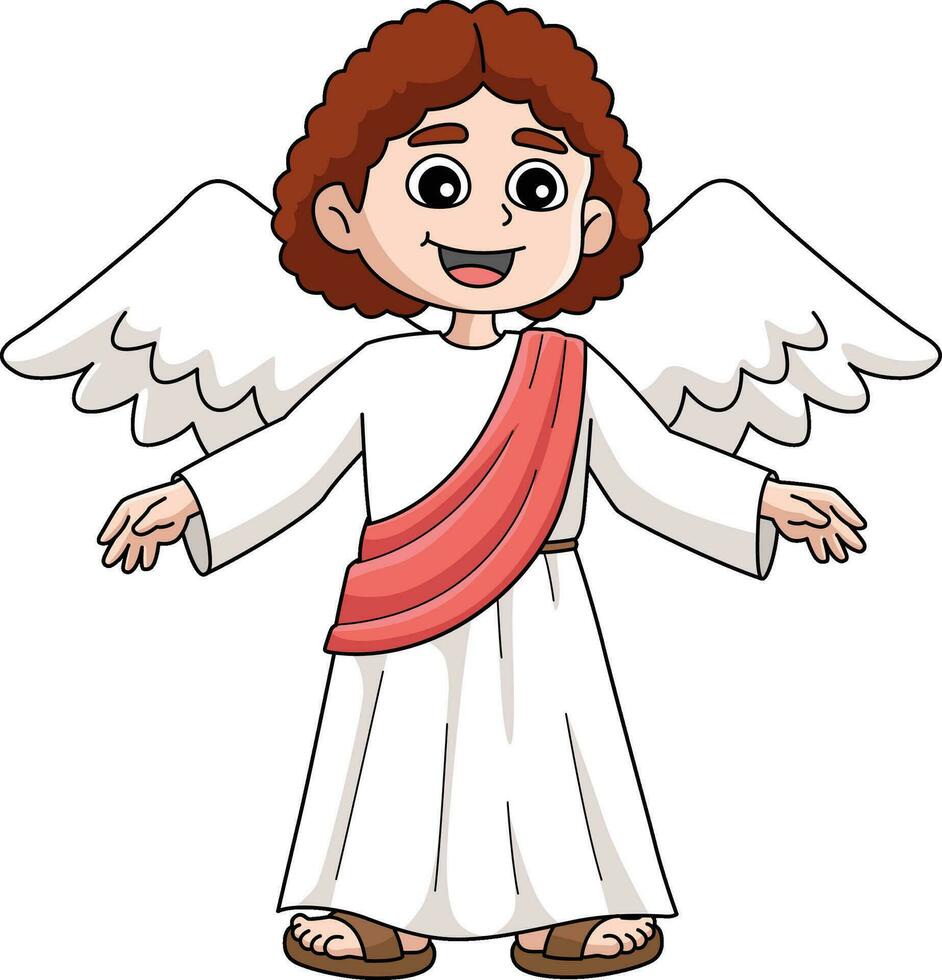 Archangel Cartoon Colored Clipart Illustration vector