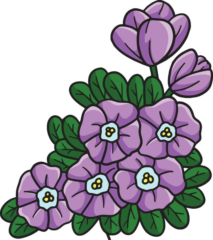 Spring Flowers Cartoon Colored Clipart vector