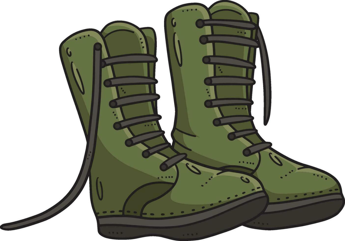 Combat Boots Cartoon Colored Clipart Illustration vector