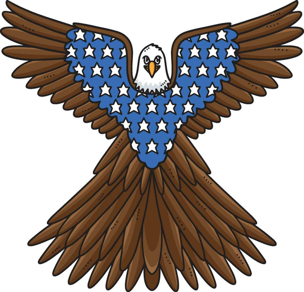 americano águila dibujos animados de colores clipart vector