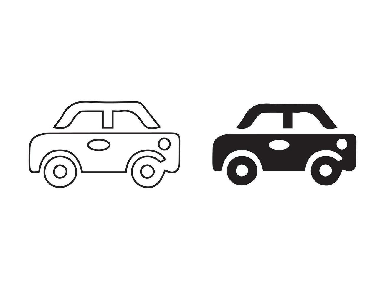 Vector icon set for cars. isolated, straightforward logo illustration for the front view. Sign language. Design of an automobile logo, including a concept sports vehicle symbol silhouette