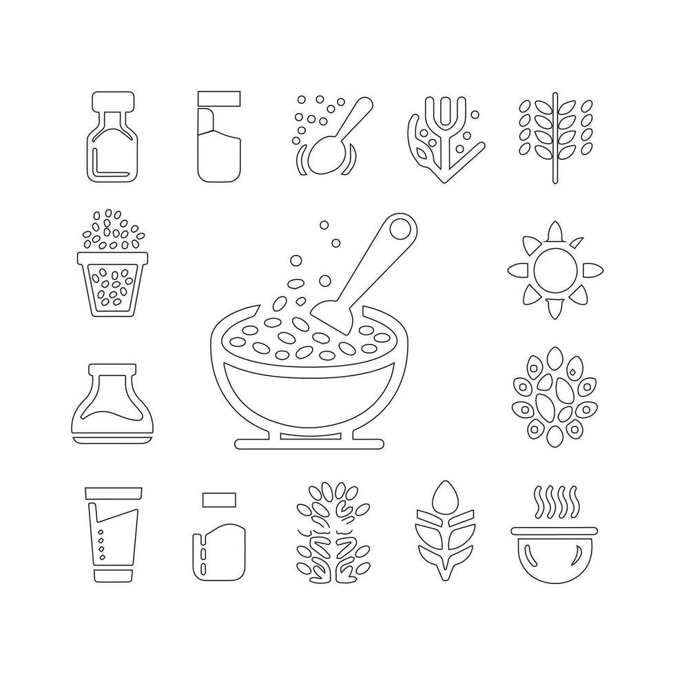 Modern oatmeal icon design in vector format with a white background