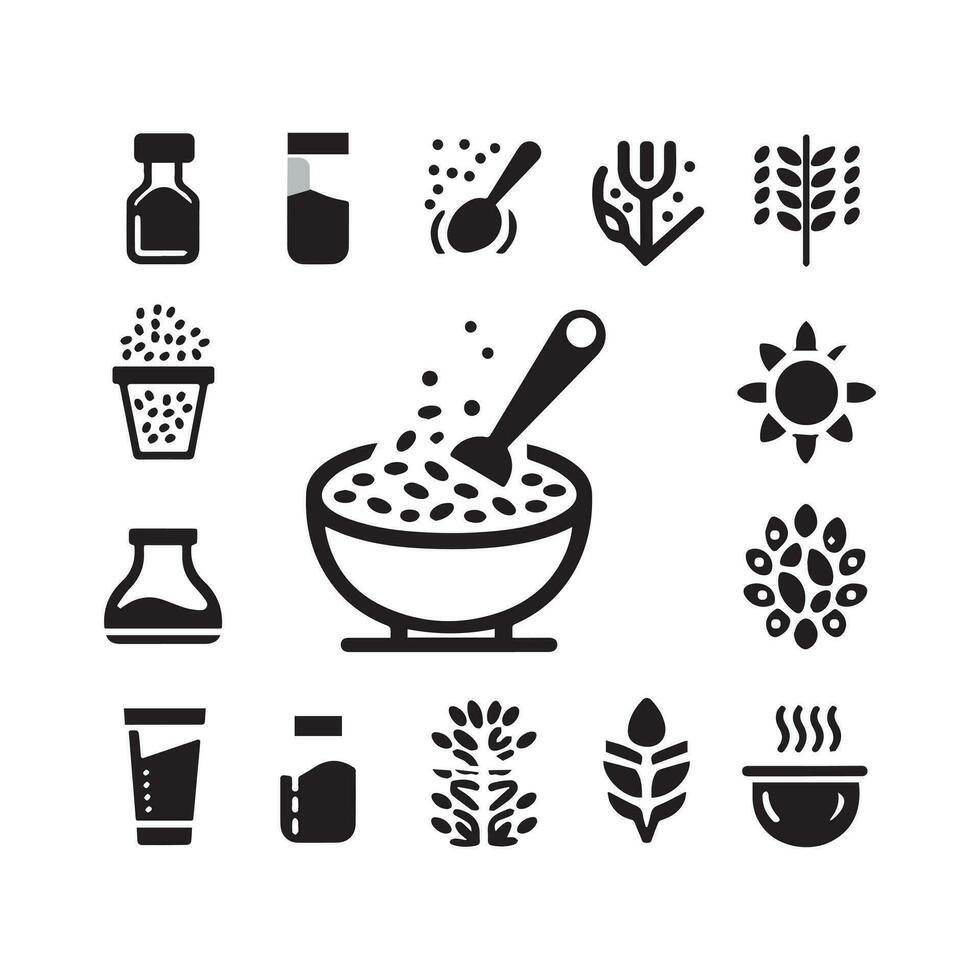 Modern oatmeal icon design in vector format with a white background