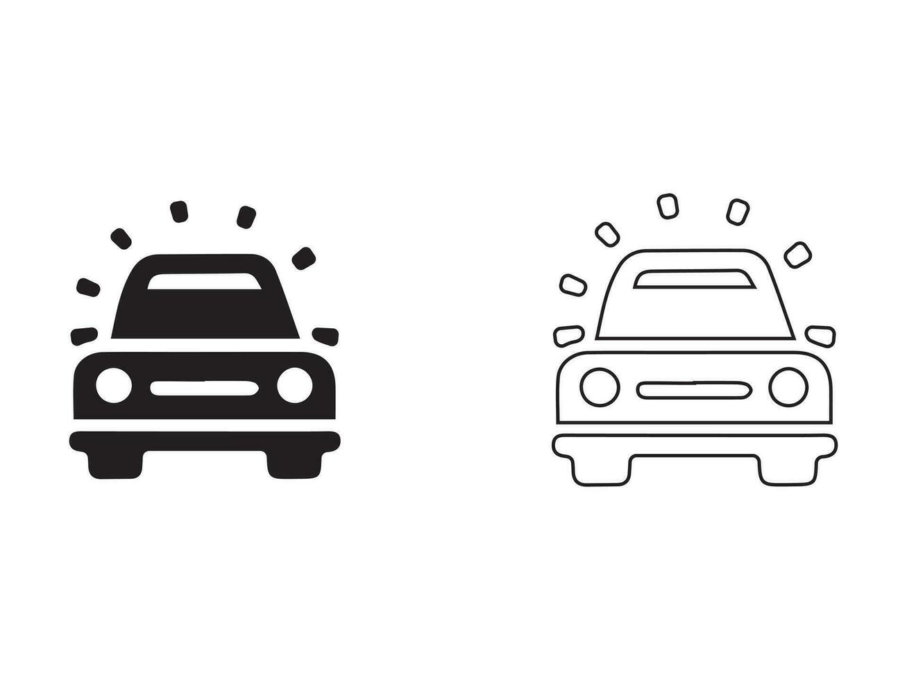 Vector icon set for cars. isolated, straightforward logo illustration for the front view. Sign language. Design of an automobile logo, including a concept sports vehicle symbol silhouette