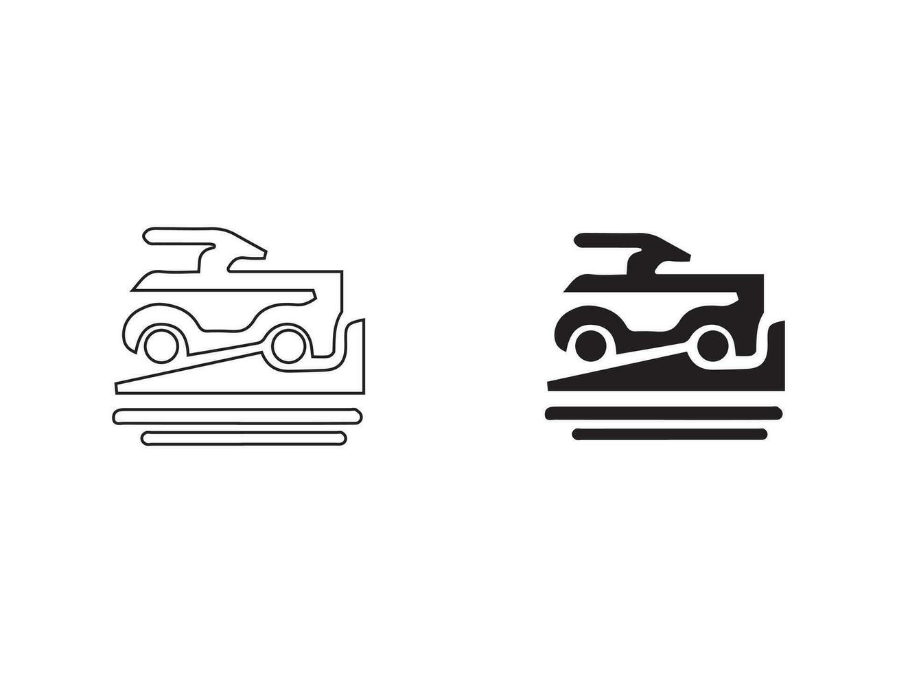 Vector icon set for cars. isolated, straightforward logo illustration for the front view. Sign language. Design of an automobile logo, including a concept sports vehicle symbol silhouette