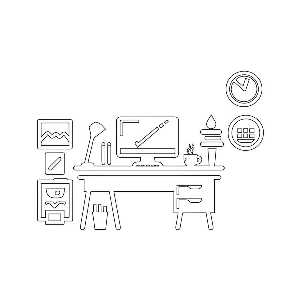 office desk  vector isolated