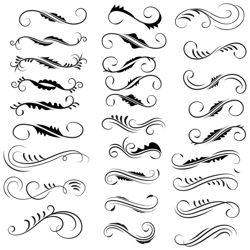 Vector graphic elements for design vector elements. Swirl elements decorative illustration. Classic calligraphy swirls, greeting cards, wedding invitations, royal certificates and graphic design.