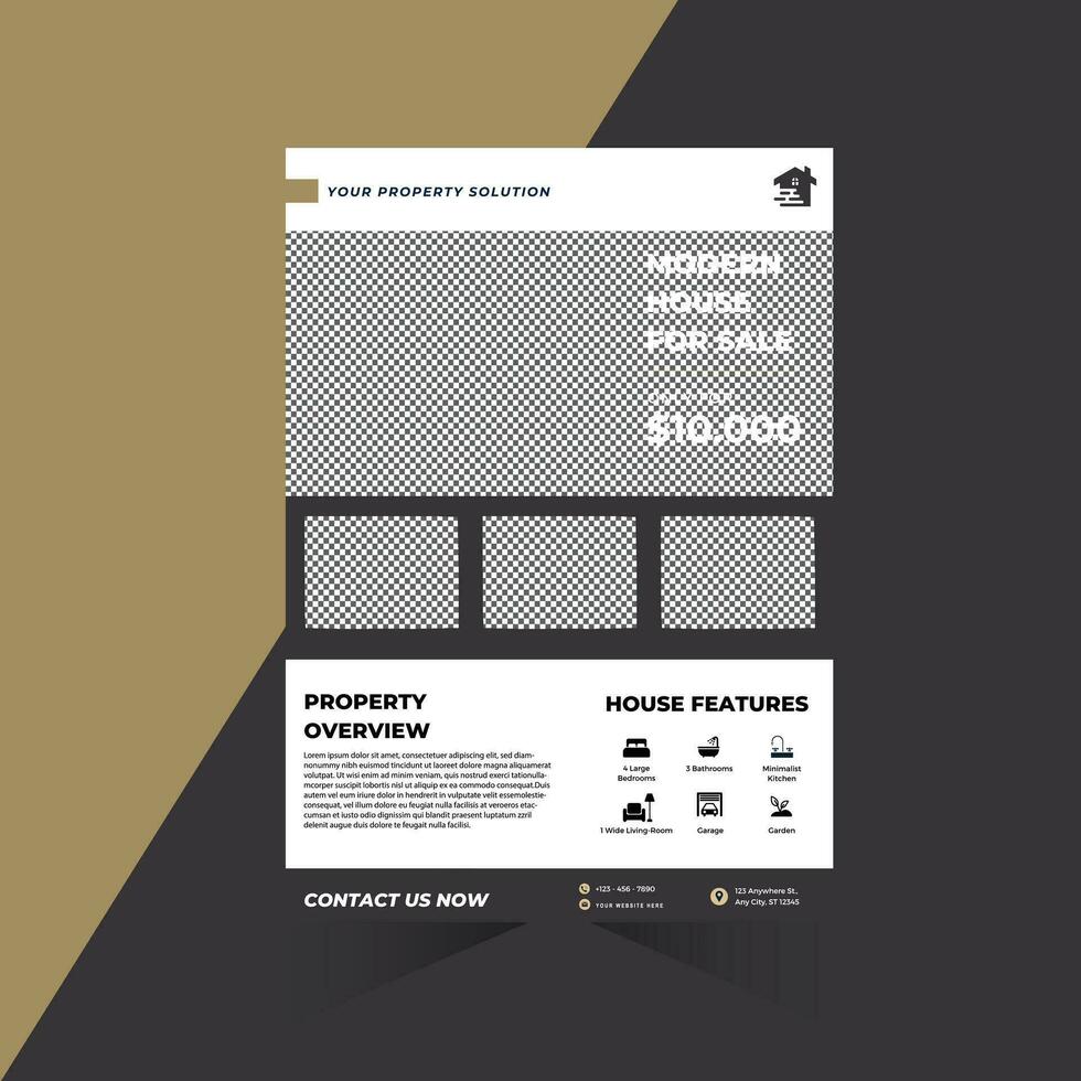Modern Creative Real Estate Flyer Template  Real Estate Marketing Poster Modern Leaflet Design Vector