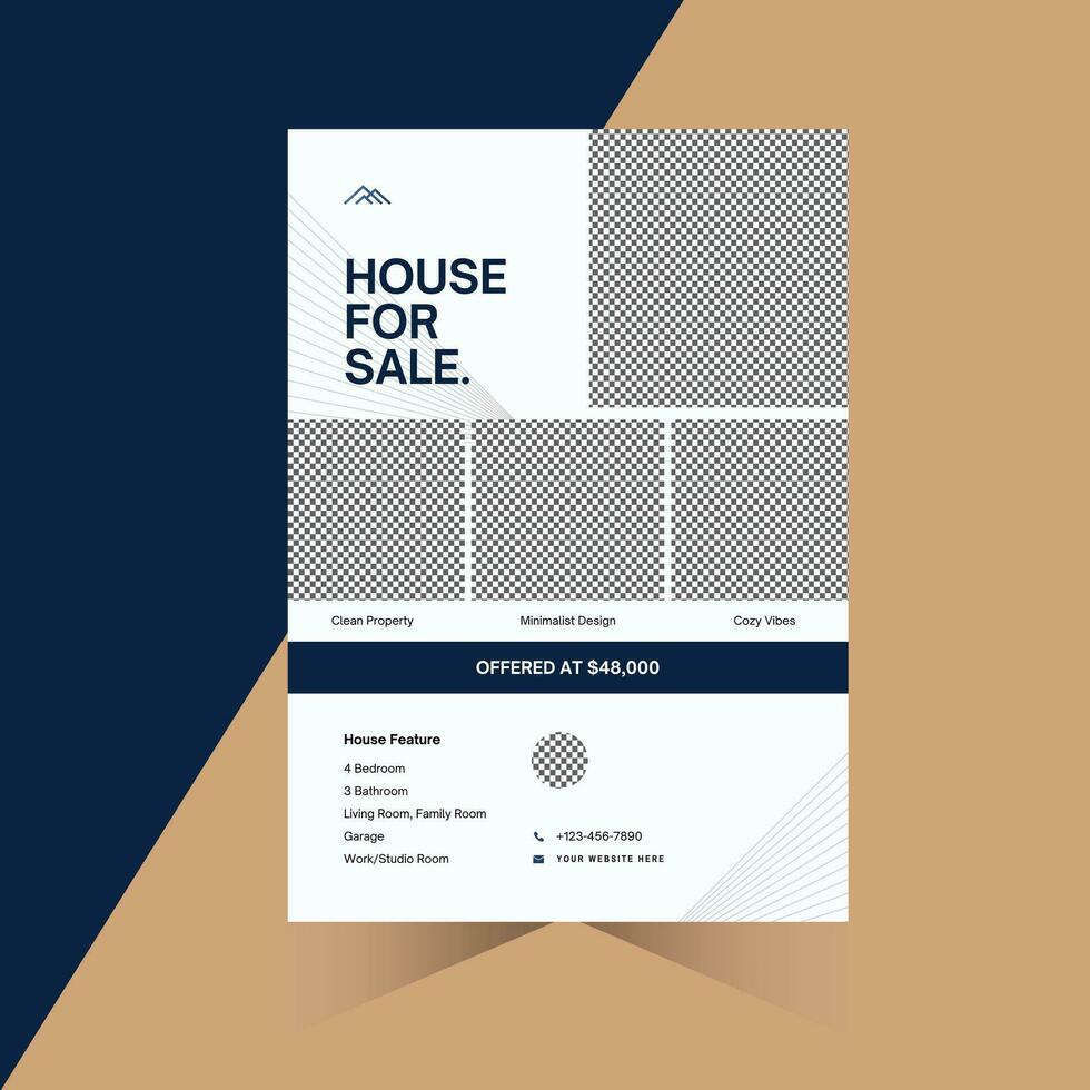 Real State Business Flyer Template - Home Selling Advertisement. Editable Flyer Template, Brochure Design. vector