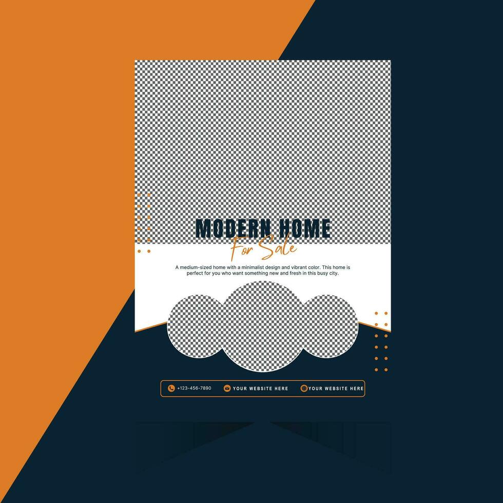 Modern Creative Real Estate Flyer Template  Real Estate Marketing Poster Modern Leaflet Design Vector