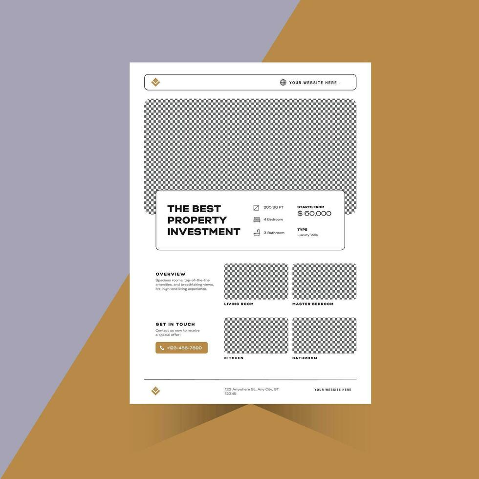 Real State Business Flyer Template - Home Selling Advertisement. Editable Flyer Template, Brochure Design. vector