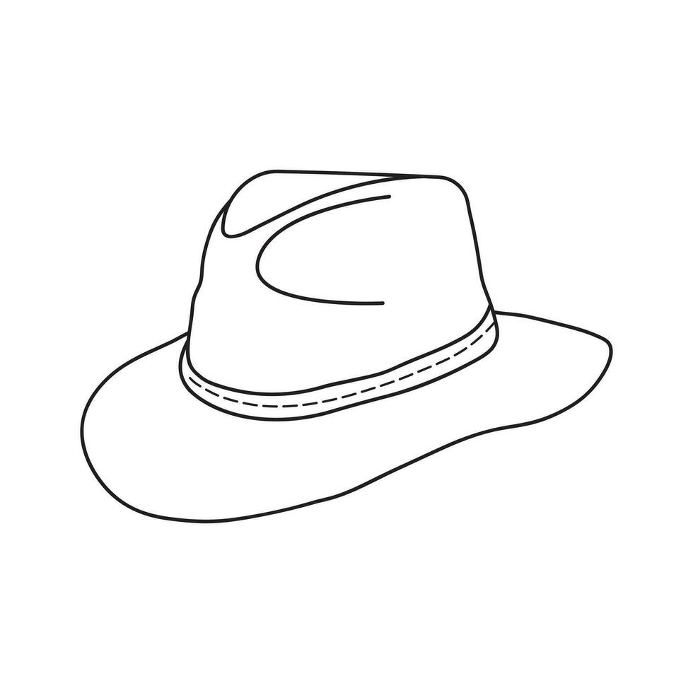 mano dibujado niños dibujo dibujos animados vector ilustración boho sombrero aislado en blanco antecedentes