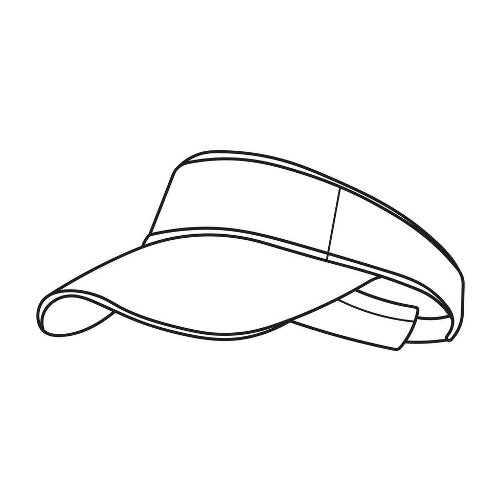 Hand drawn Kids drawing Cartoon Vector illustration visor cap Isolated on White Background