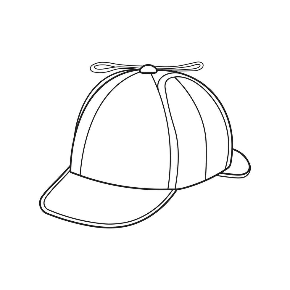 mano dibujado niños dibujo dibujos animados vector ilustración gorro de cazador sombrero aislado en blanco antecedentes