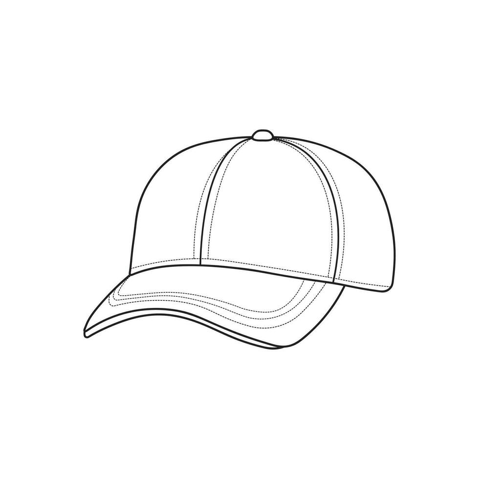 mano dibujado niños dibujo dibujos animados vector ilustración béisbol gorra aislado en blanco antecedentes