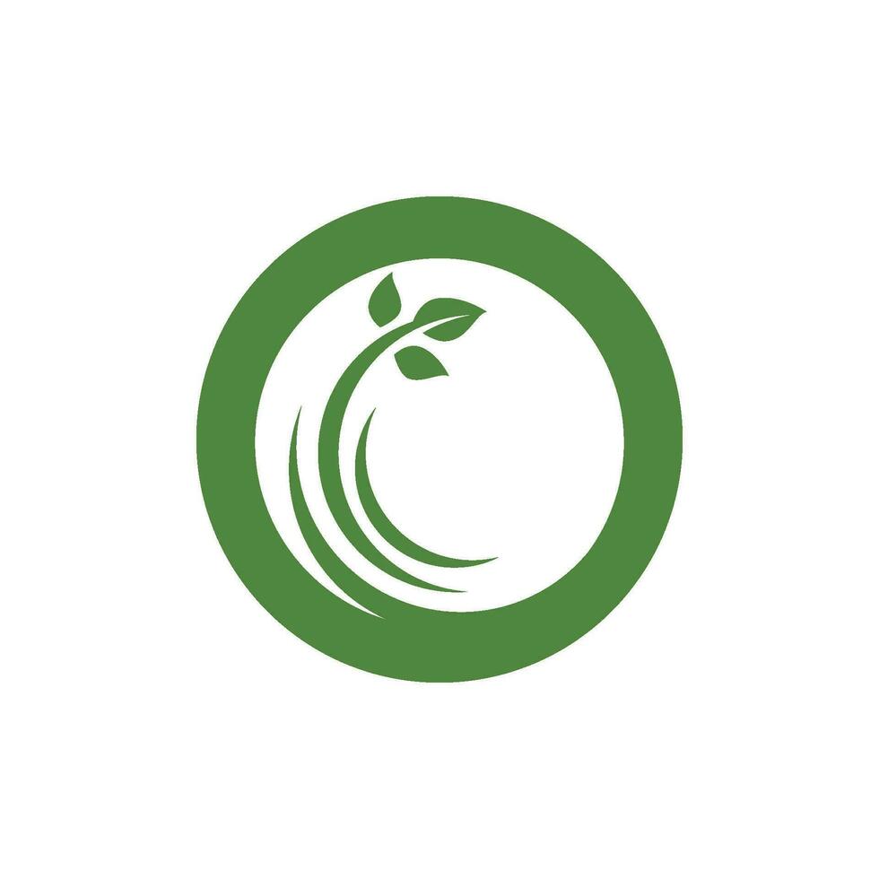 logotipos de la ecología de la hoja del árbol verde vector