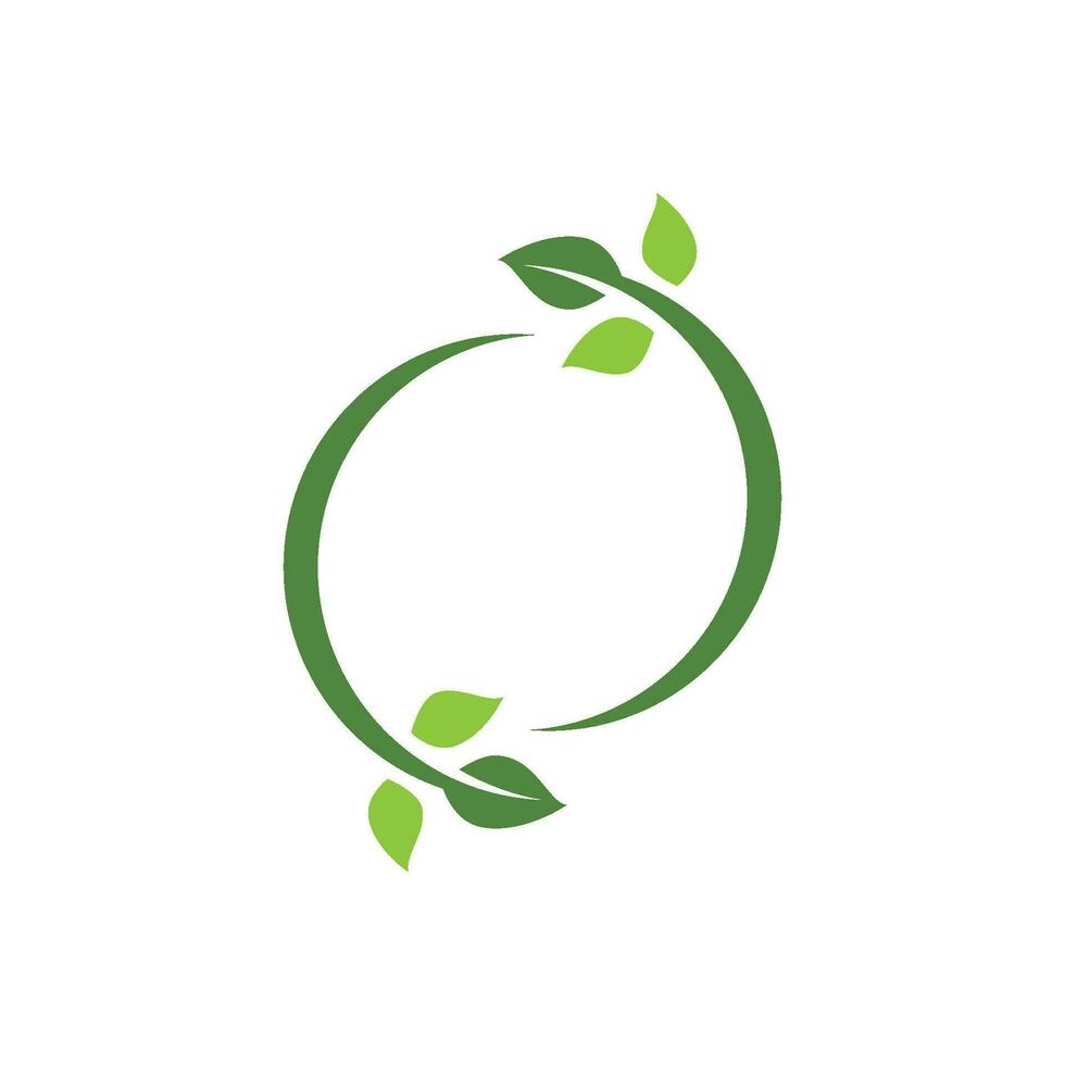 logotipos de la ecología de la hoja del árbol verde vector