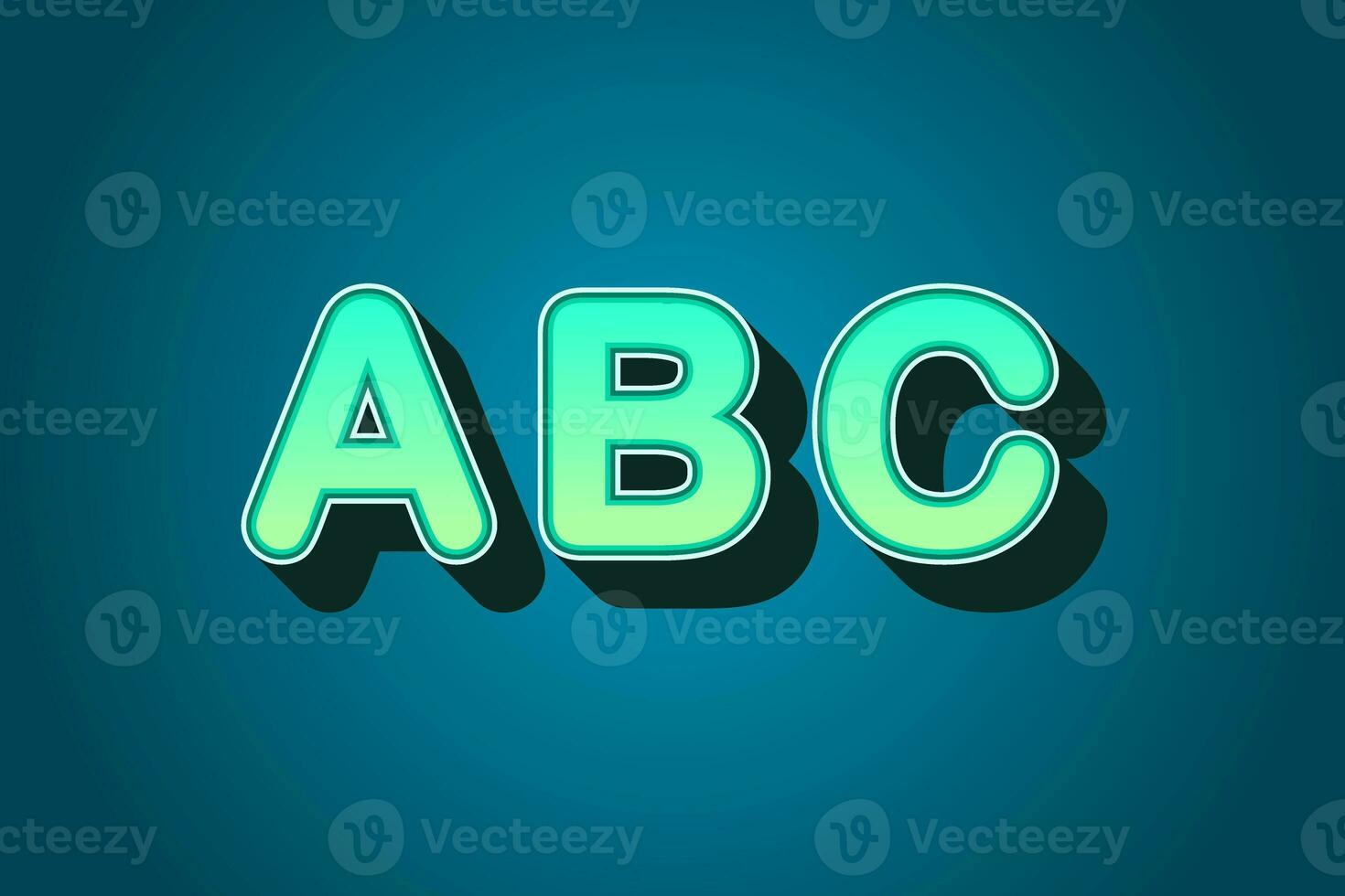 ABC letters with shadow in dark blue background. Alphabet with A,B,C letters in flat. Vector illustration. photo