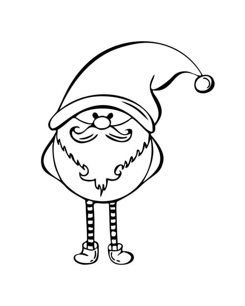 Gnome sketch hand drawn, isolated, on white background. Element for design. vector