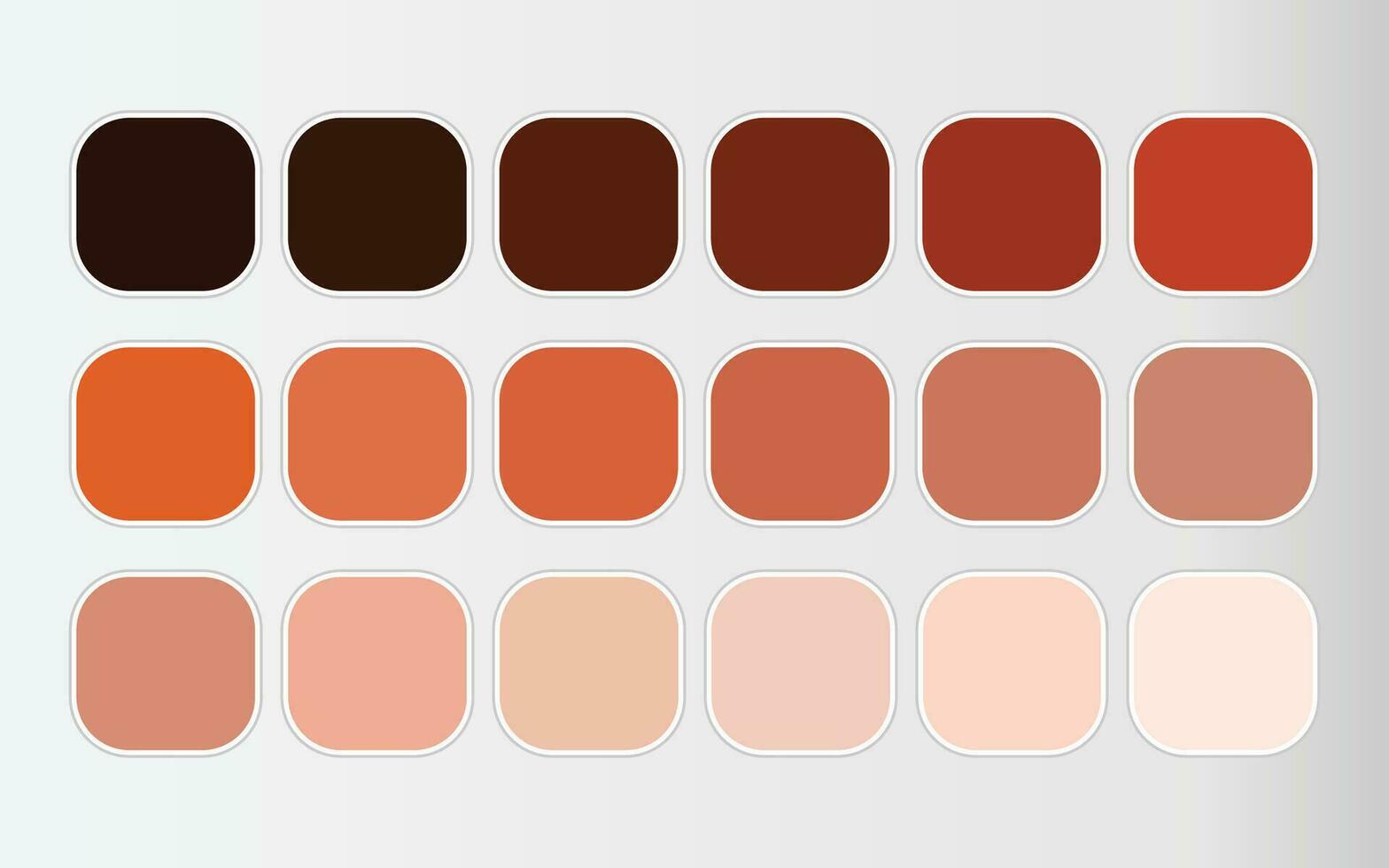 Brown gradient shades color set vector