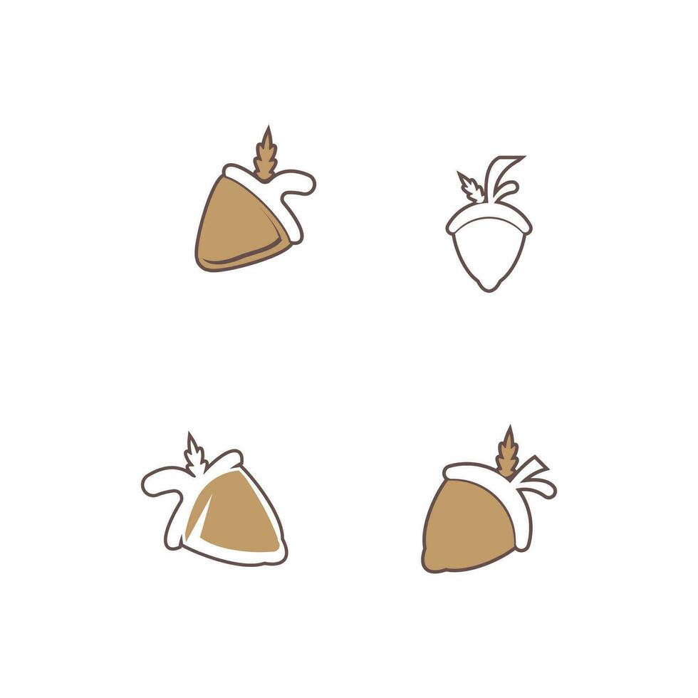 Acorn icon and symbol vector template illustration