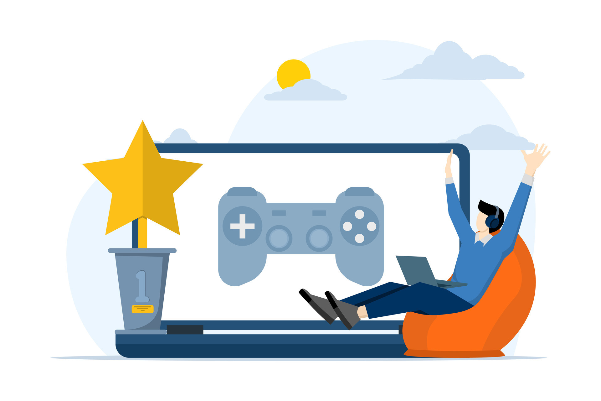 Gamer Plays Online Games Set Gaming Stock Vector (Royalty Free) 2288678725