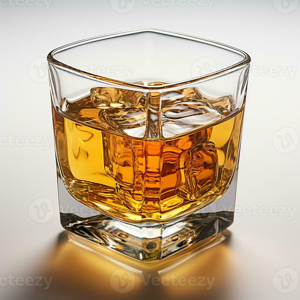 AI generated Liqueur in a glass with ice - AI generated image photo