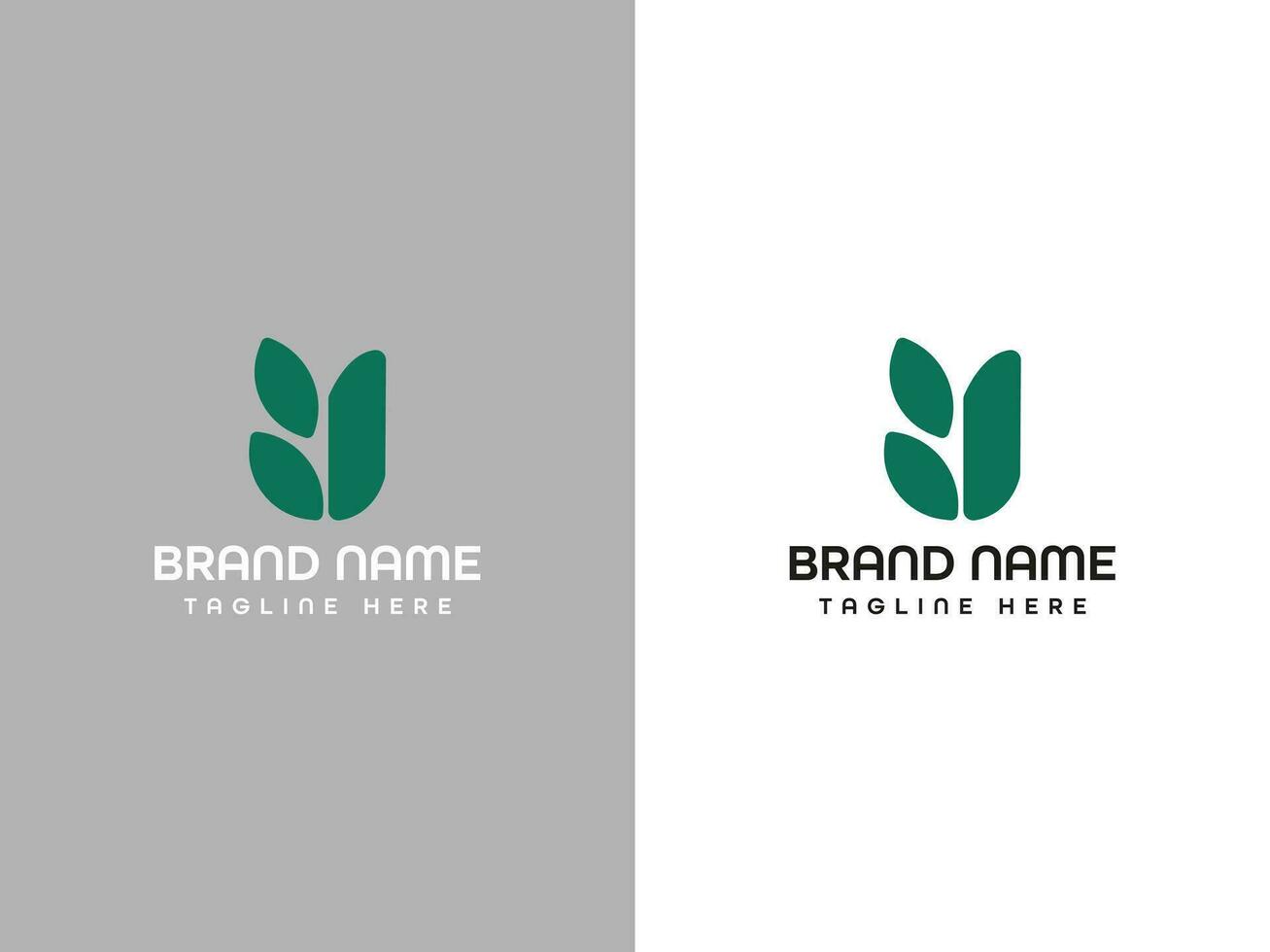 leaf letter logo design vector